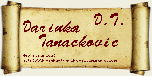 Darinka Tanacković vizit kartica